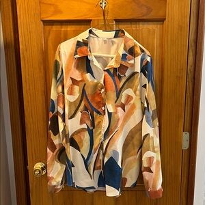 SHEIN Multicolor Abstract Blouse